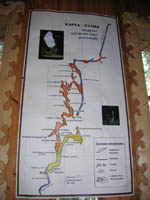 карта пещеры из музея природы на территории заповедника